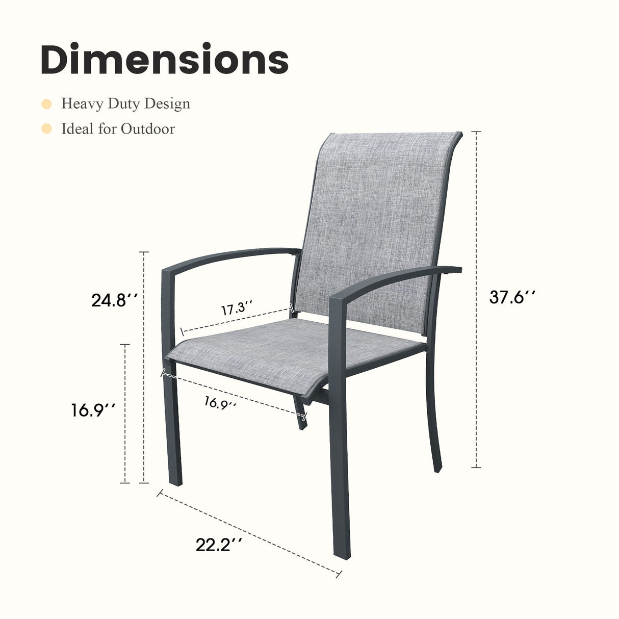 Vicllax Skyline Stackable Outdoor Dining Chair, Set of 2/4