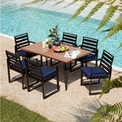 outdoor dining set patio dining table for 4 6 and metal chairs with cushion、