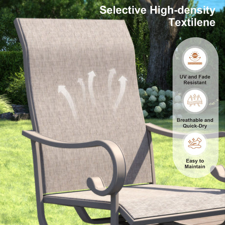 Vicllax 7/9 Pieces Outdoor Dining Set with Patio Round Dining Table and Swivel Chairs