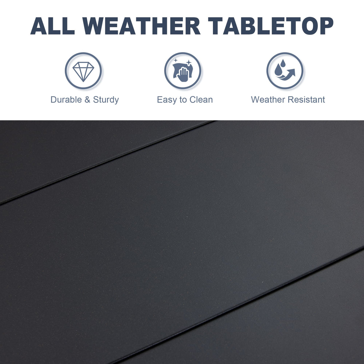 Vicllax Mesa cuadrada pequeña para exteriores, mesa de bistró para patio 