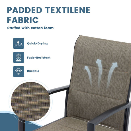 Sillas de comedor Vicllax de textileno para exterior con asiento acolchado de algodón