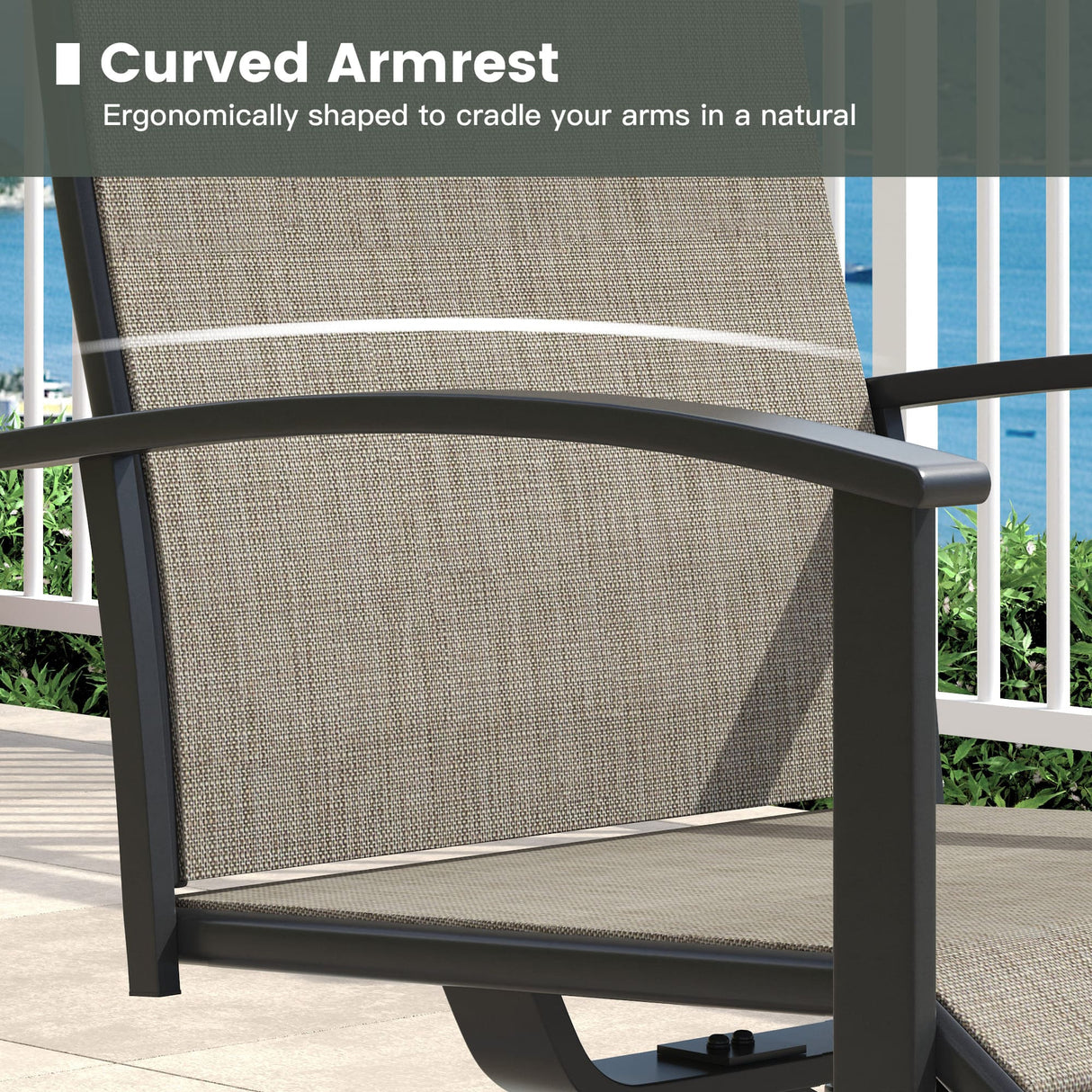 Vicllax Outdoor Dining Set for 6 People, Patio 47" Round Table with 6 Swivel Chairs