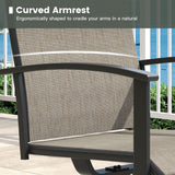 Vicllax Outdoor Dining Set for 6 People, Patio 47" Round Table with 6 Swivel Chairs