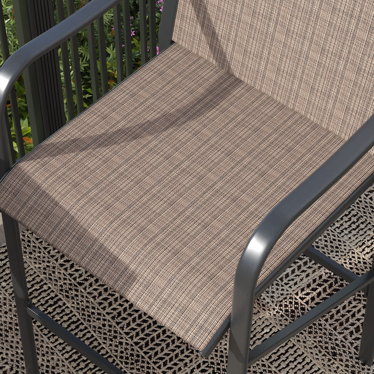 Vicllax Bar Table Set for 2, 3 Pcs Wooden-Like Table and Stools with Backrest and armrests, for Nook Balcony