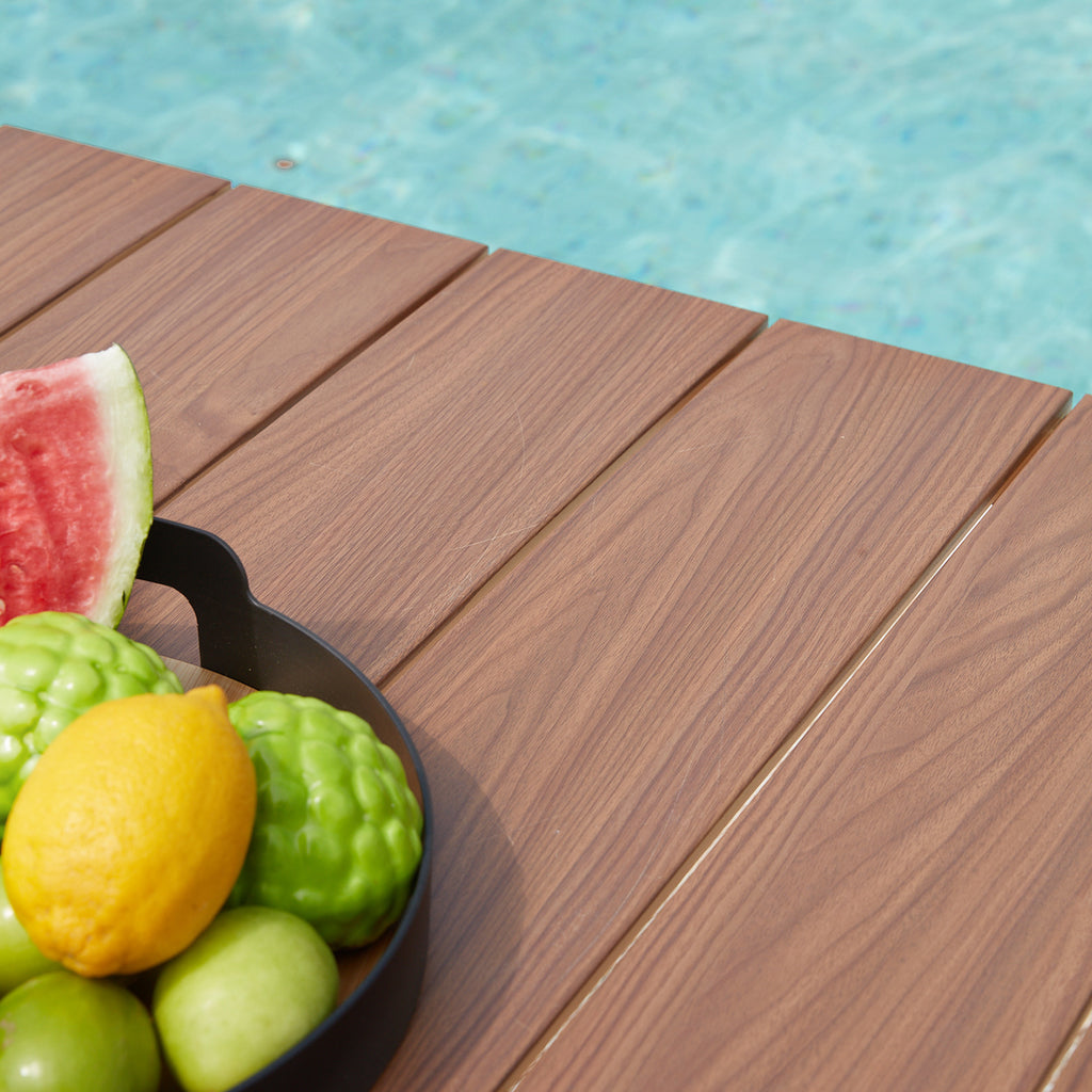 outdoor wood like metal dining table square for 4 6