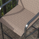 Vicllax Bar Table Set for 2, 3 Pcs Wooden-Like Table and Stools with Backrest and armrests, for Nook Balcony