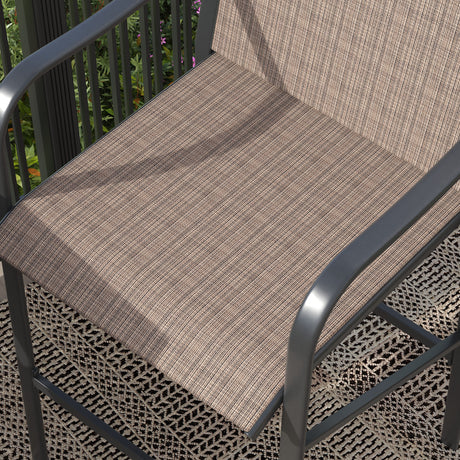 Vicllax Bar Table Set for 2, 3 Pcs Wooden-Like Table and Stools with Backrest and armrests, for Nook Balcony