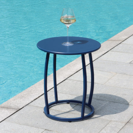 Vicllax Metal Round Side Table, Outdoor/Indoor Small End Table