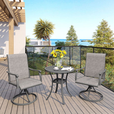 Vicllax Mesa auxiliar redonda de metal para exterior con estante de almacenamiento