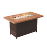 Vicllax Wicker Propane Fire Pit Table, Outdoor 50,000 BTU Gas Fire Pit