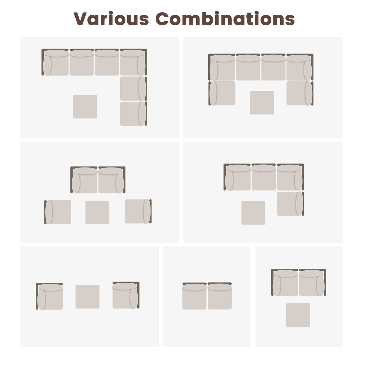 Vicllax 5/7 PCS Wicker Outdoor Conversation Set Patio Sectional Sofas with Glass Coffee Table