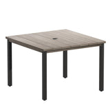 Vicllax Patio Dining Table for 4/6, Metal Dining Table with Umbrella Hole