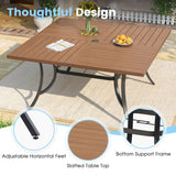 Vicllax 9 Pieces Outdoor Dining Set with 59" Square Dining Table and Stackable Chair