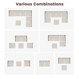 Vicllax 5/7 PCS Wicker Outdoor Conversation Set Patio Sectional Sofas with Glass Coffee Table