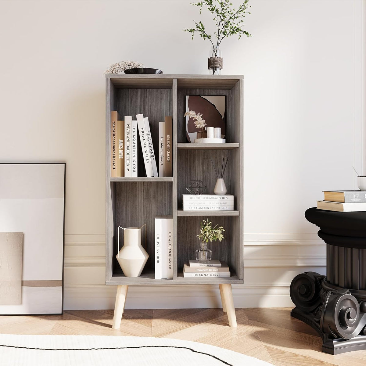 Vicllax Open Bookshelf with Legs, Storage Cube Floor Standing Display ...