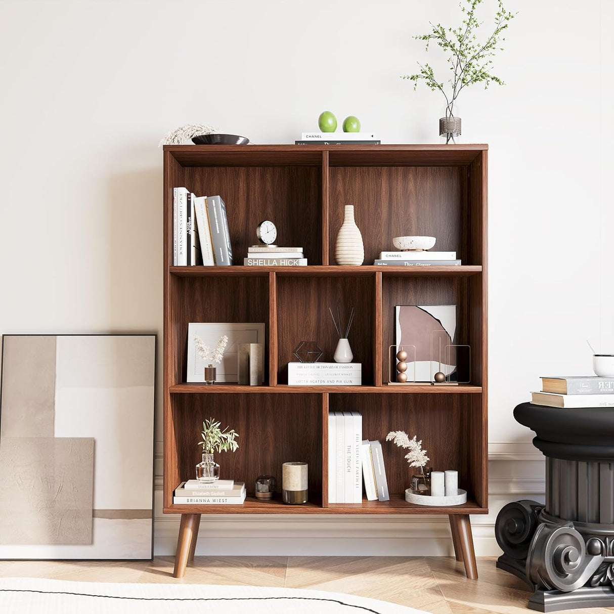 Vicllax Open Bookshelf with Legs, Storage Cube Floor Standing Display Shelf