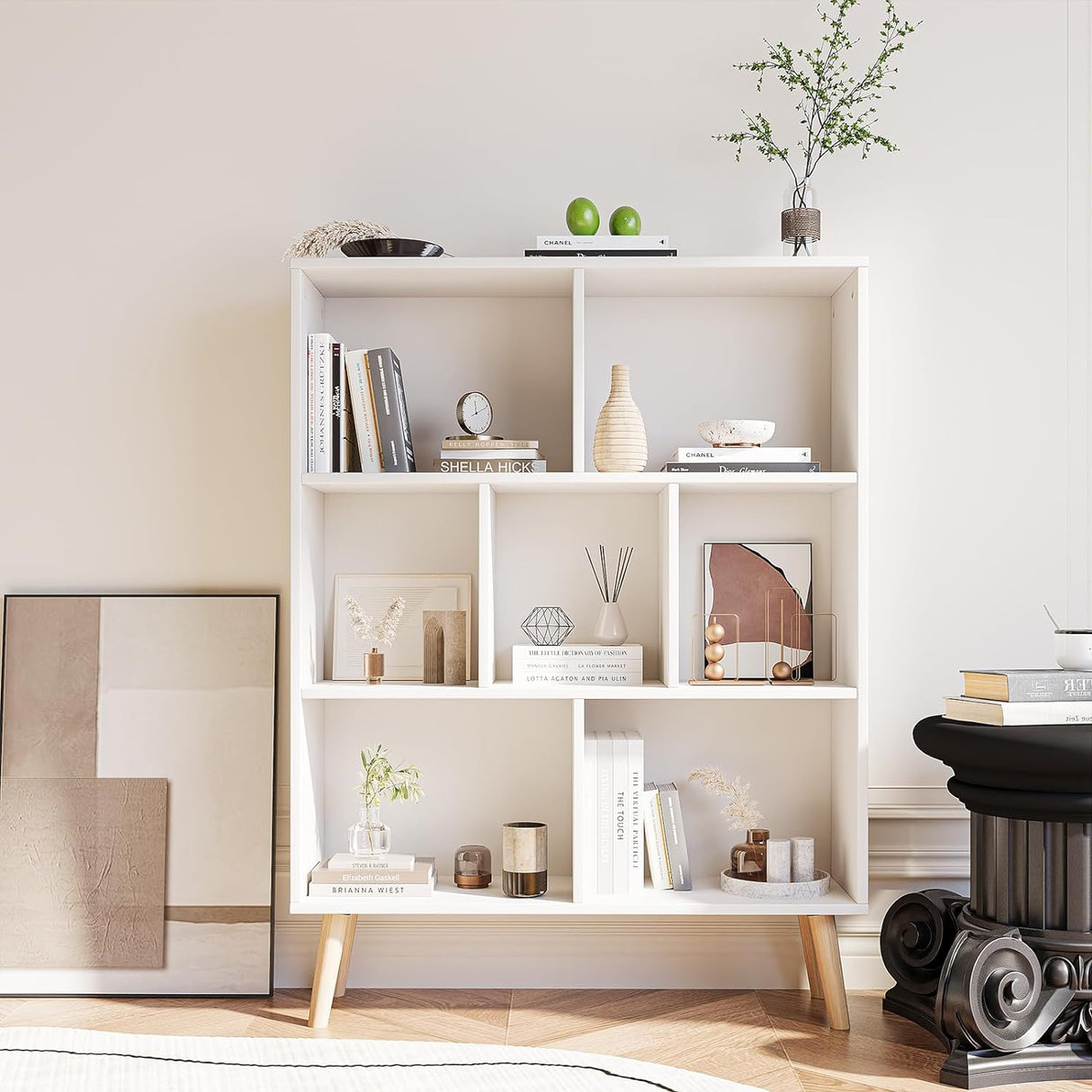 Vicllax Open Bookshelf with Legs, Storage Cube Floor Standing Display Shelf