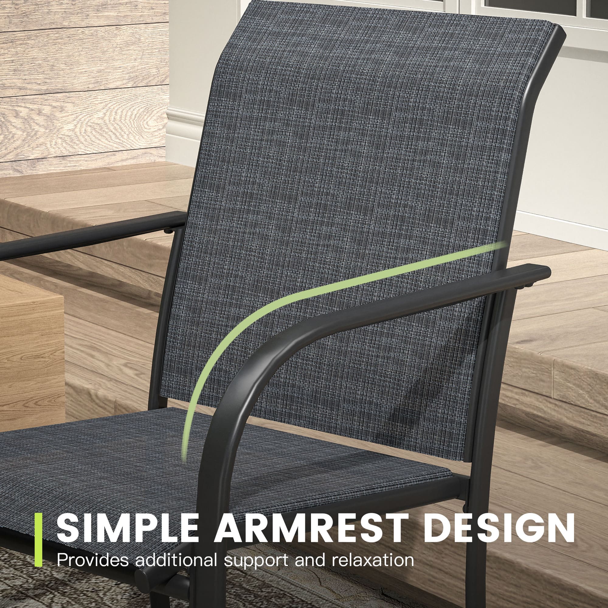 Black Table & Grey Chairs