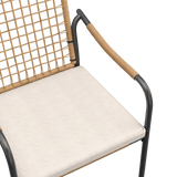 Vicllax Solana Modern Hand-Woven Rope Outdoor Dining Chair with Cushion, Set of 2