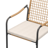 Vicllax Solana Modern Hand-Woven Rope Outdoor Dining Chair with Cushion, Set of 2