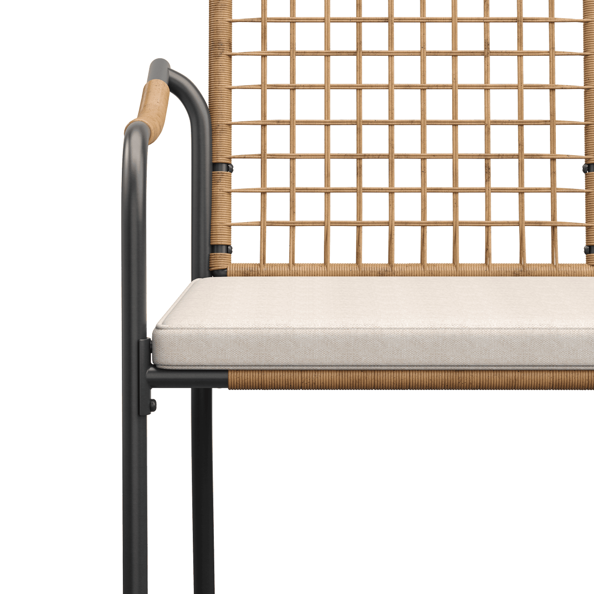 Vicllax Solana Modern Hand-Woven Rope Outdoor Dining Chair with Cushion, Set of 2