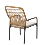 Vicllax Alora Stackable Outdoor Dining Chair, Woven Rope Patio Seating of 2
