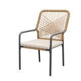 Vicllax Alora Stackable Outdoor Dining Chair, Woven Rope Patio Seating of 2