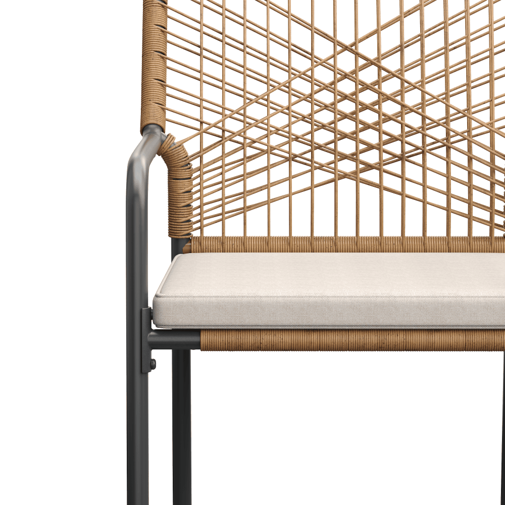 Vicllax Alora Stackable Outdoor Dining Chair, Woven Rope Patio Seating of 2