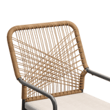 Vicllax Alora Stackable Outdoor Dining Chair, Woven Rope Patio Seating of 2