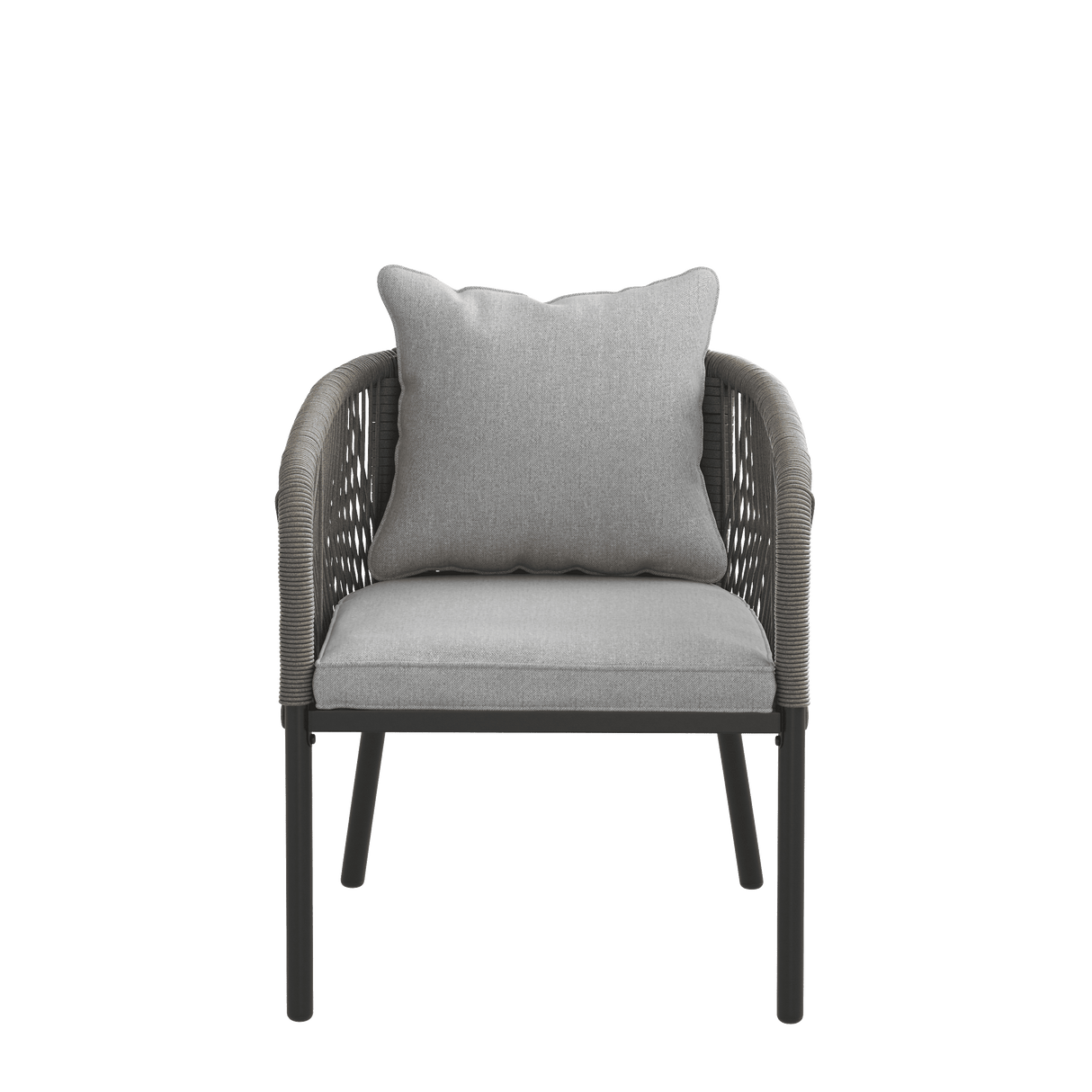 Vicllax Aria Modern Woven Rope Outdoor Dining Chair Set of 2