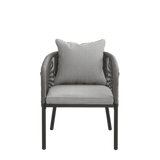 Vicllax Aria Modern Woven Rope Outdoor Dining Chair Set of 2