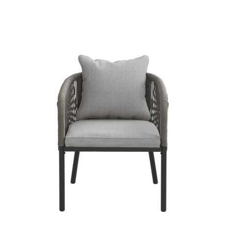 Vicllax Aria Modern Woven Rope Outdoor Dining Chair Set of 2