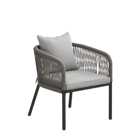 Vicllax Aria Modern Woven Rope Outdoor Dining Chair Set of 2