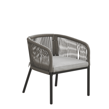 Vicllax Aria Modern Woven Rope Outdoor Dining Chair Set of 2