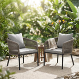Vicllax Aria Modern Woven Rope Outdoor Dining Chair Set of 2