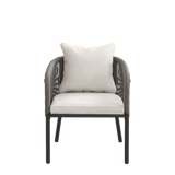 Vicllax Aria Modern Woven Rope Outdoor Dining Chair Set of 2
