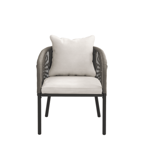 Vicllax Aria Modern Woven Rope Outdoor Dining Chair Set of 2