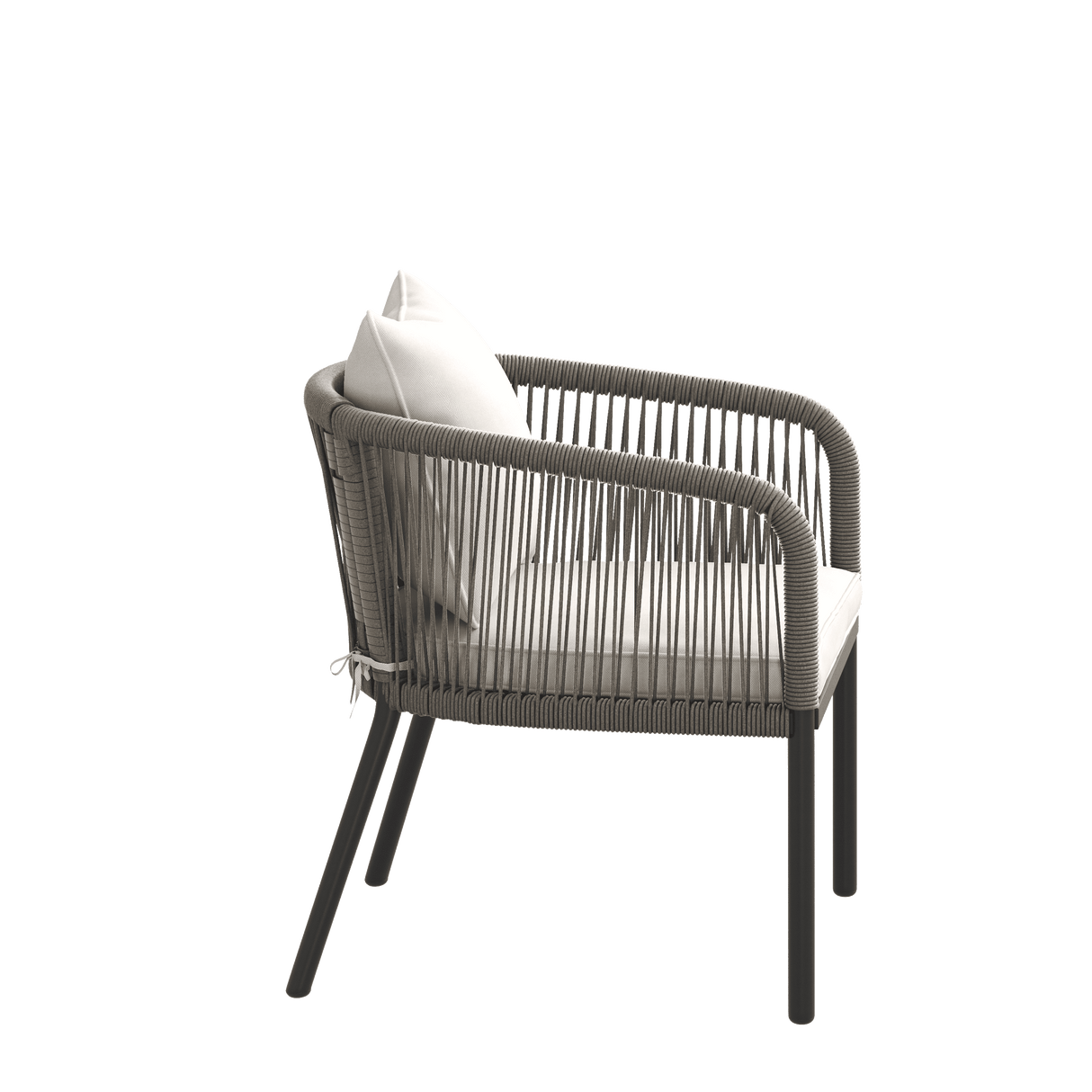 Vicllax Aria Modern Woven Rope Outdoor Dining Chair Set of 2