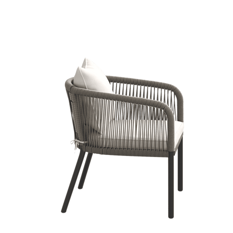 Vicllax Aria Modern Woven Rope Outdoor Dining Chair Set of 2