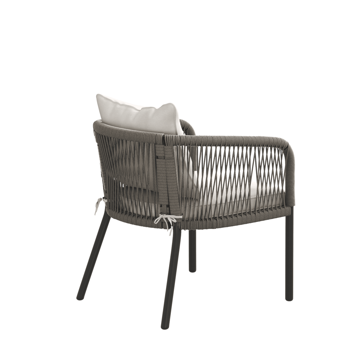 Vicllax Aria Modern Woven Rope Outdoor Dining Chair Set of 2