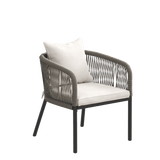 Vicllax Aria Modern Woven Rope Outdoor Dining Chair Set of 2
