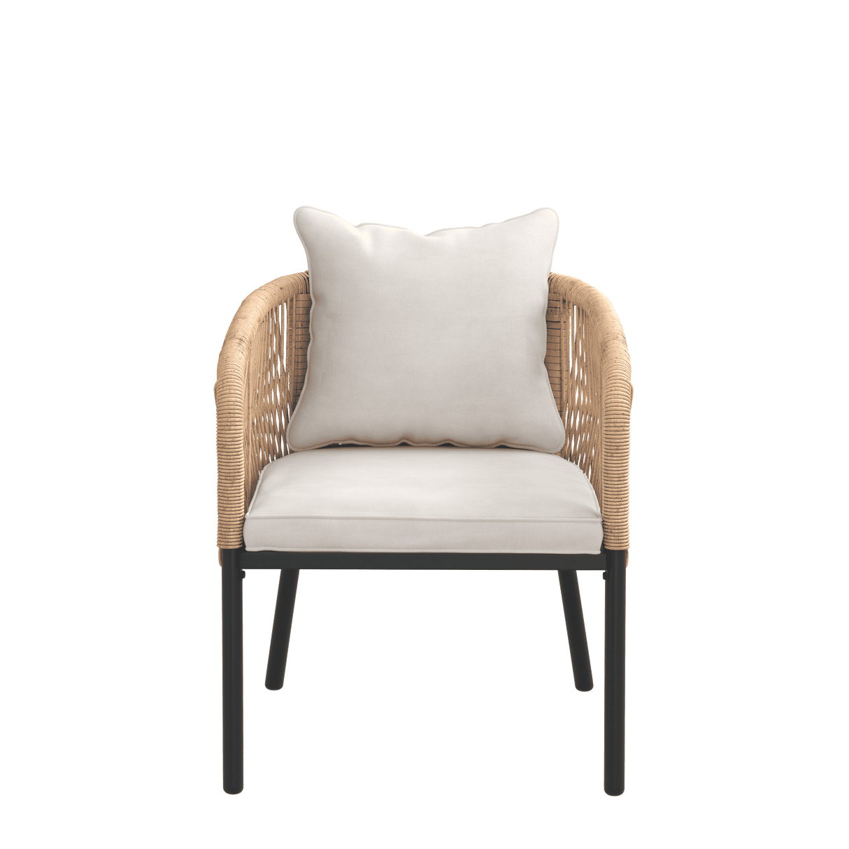 Vicllax Aria Modern Woven Rope Outdoor Dining Chair Set of 2