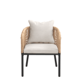 Vicllax Aria Modern Woven Rope Outdoor Dining Chair Set of 2