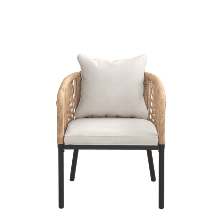 Vicllax Aria Modern Woven Rope Outdoor Dining Chair Set of 2