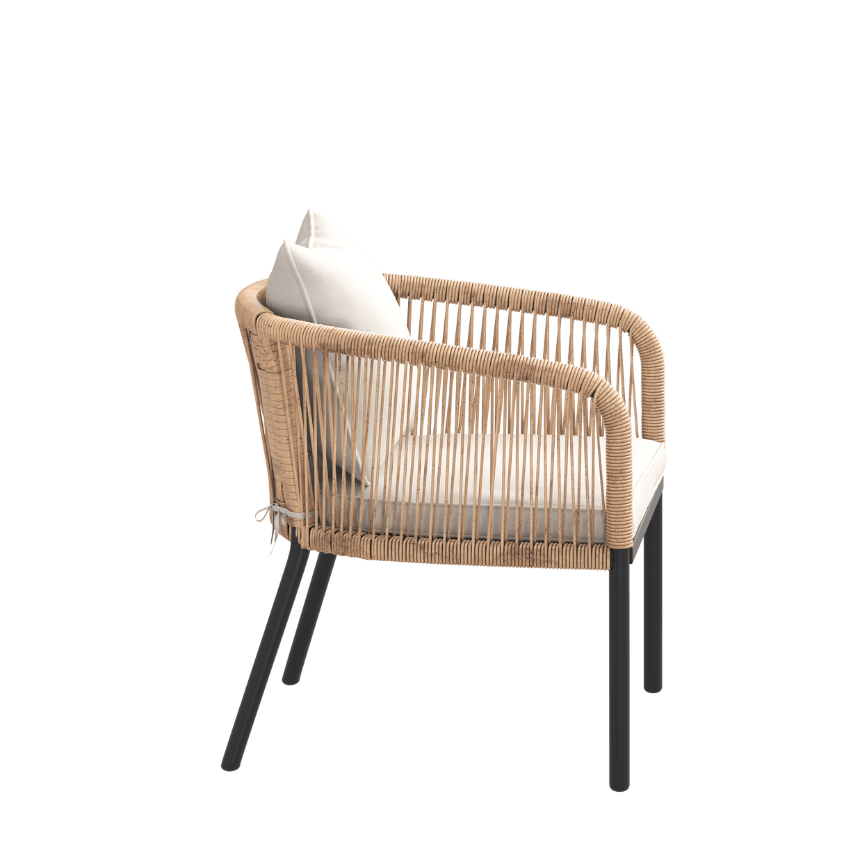 Vicllax Aria Modern Woven Rope Outdoor Dining Chair Set of 2