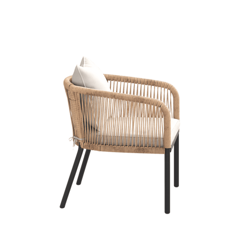 Vicllax Aria Modern Woven Rope Outdoor Dining Chair Set of 2