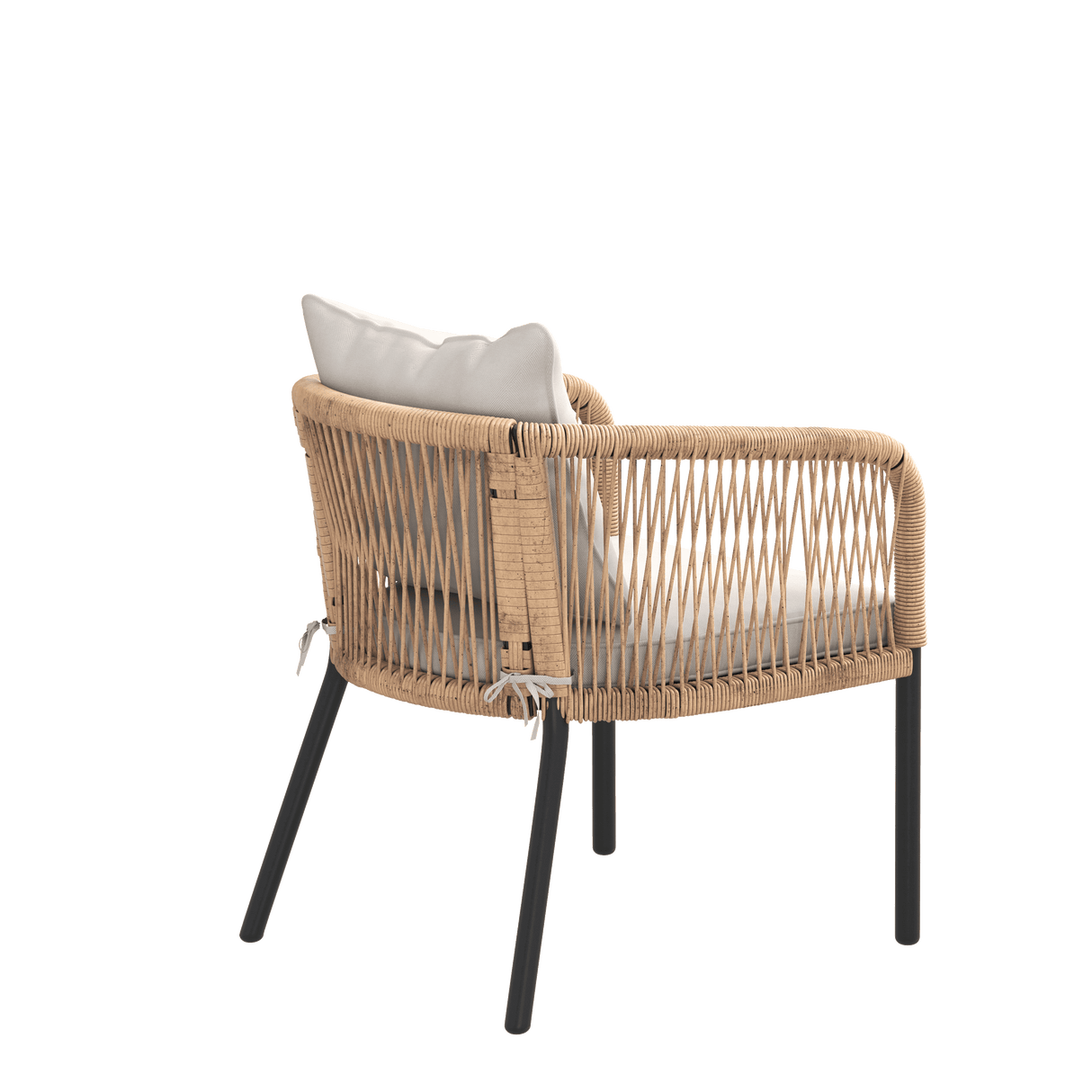Vicllax Aria Modern Woven Rope Outdoor Dining Chair Set of 2