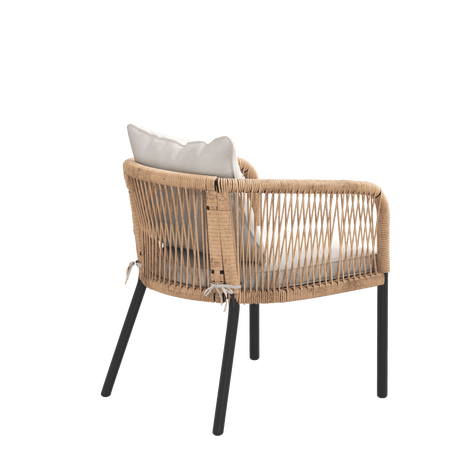 Vicllax Aria Modern Woven Rope Outdoor Dining Chair Set of 2