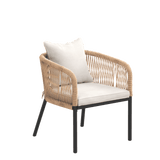 Vicllax Aria Modern Woven Rope Outdoor Dining Chair Set of 2