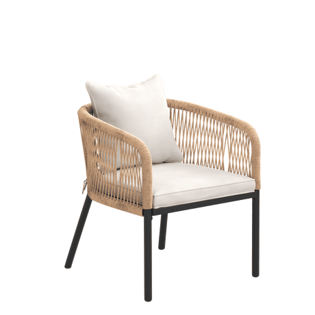 Vicllax Aria Modern Woven Rope Outdoor Dining Chair Set of 2